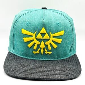The Legend of Zelda Embroidered Polyester Snapback Hat Cap LINK Nintendo Green